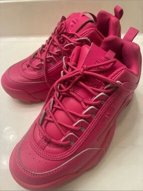 FILA WOMENS WEDGE PINK SNEAKER EMBROIDERED FILA LOGOS 8
CUSHION COMFORT